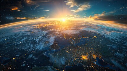 high resolution satellite view of planet earth focused on europe eurasia middle east north africa elements of this image furnished .stock photo