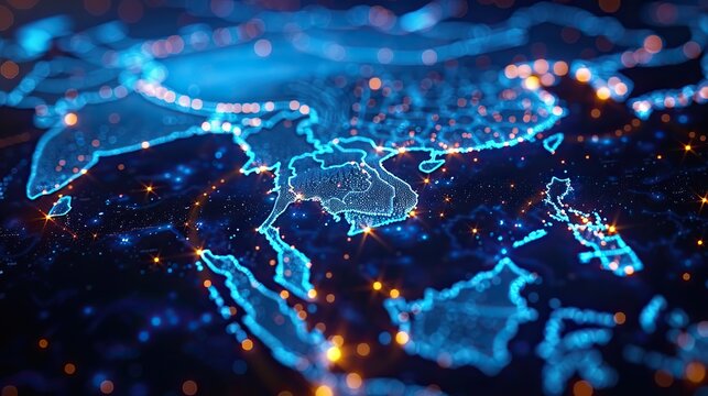 digital map of south east asia concept of global network and connectivity data transfer and cyber technology business exchange information and telecommunication.stock photo