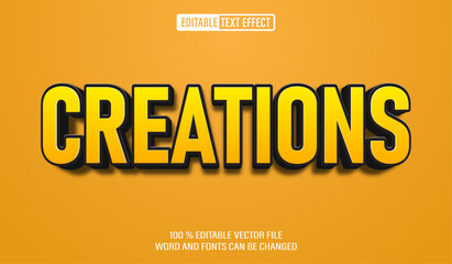 Editable 3d text style effect - Creations text effect Template