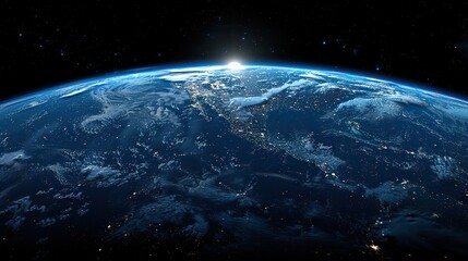 The Earth, a celestial sphere, orbits within the vast expanse of the cosmos..illustration stock image