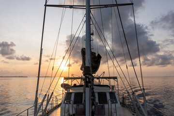 sailboat at sunset