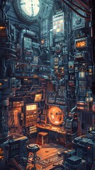 A close-up of an electronic circuit board with numbers at night, resembling the glowing lights and intricate patterns of a Bangkok cityscape