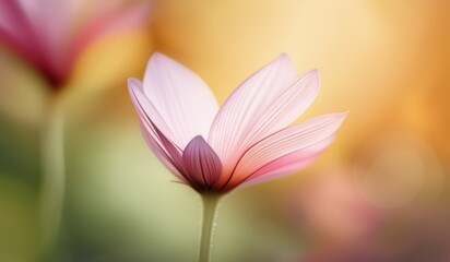 Fototapeta premium close up of pink flower with a pink petal