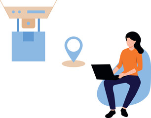 The girl delivered the parcel by drone