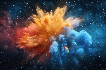 colorful powder paint explosion 