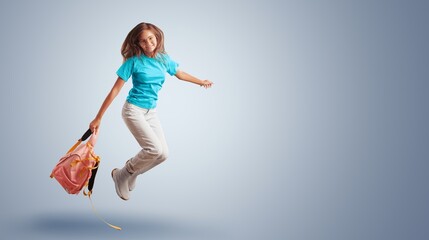 dance cool child positive mood on color background