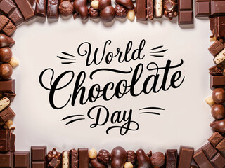 World chocolate day vector illustration handwritten design for posters
