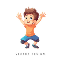childrens gymnastics sporty kid vector design isolated illustration