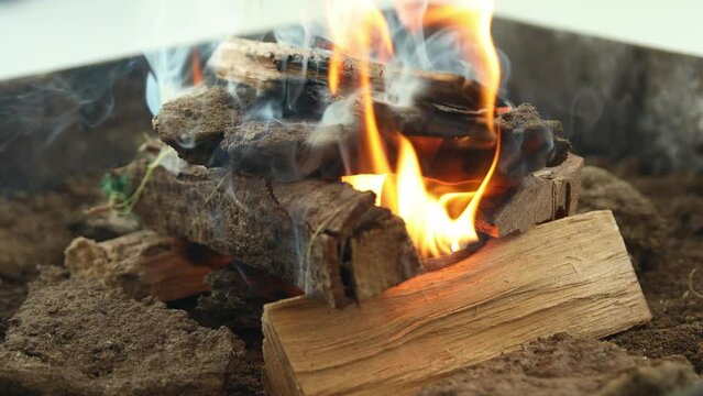 Holy fire in Havan or Yadnya, in Indian Hindu traditional ceremonies, 