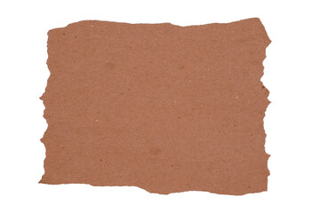 Scrap ripped brown paper isolated transparent