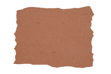 Scrap ripped brown paper isolated transparent