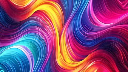 Fototapeta premium abstract multi-colored wave pattern that is shiny and flowing in a modern style 