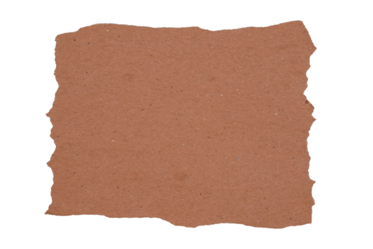 Scrap ripped brown paper isolated transparent