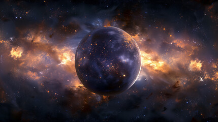 360 degree space background with nebula and stars, equirectangular projection, environment map. HDRI spherical panorama.