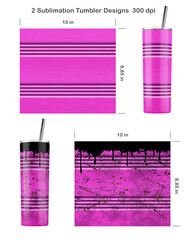 2 pink Oil Drum patterns. Clean and Dirty style.. Seamless sublimation template for 20 oz skinny tumbler. Sublimation illustration. Seamless from edge to edge. Full tumbler wrap.
