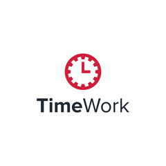 time work simple sleek geometric creative modern logo design