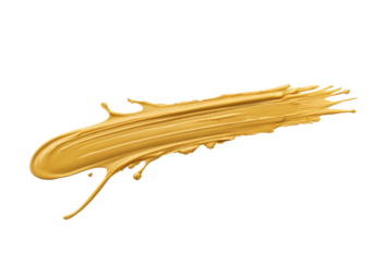 Golden Dijon Mustard Smudges on White Background
