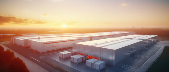 Industrial Evolution: Warehouses at Sunset