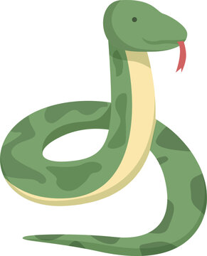 recommend clip art: Playful vector illustration of a smiling green snake with a simple, childfriendly design