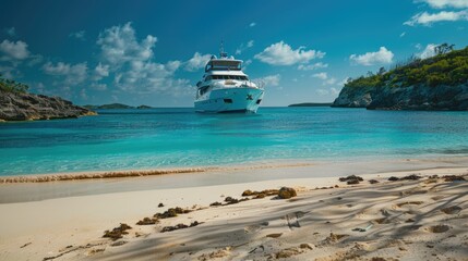 Naklejka premium Majestic White Voyager Sailing the Endless Blue