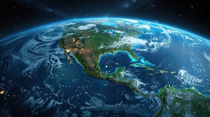 Obraz premium physical map of planet earth focused on north america usa canada mexico and central america elements of this image furnished .stock photo