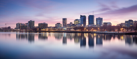 Urban Twilight: Serene City Reflections