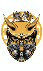 japanese gold skull mask sunmori.eps