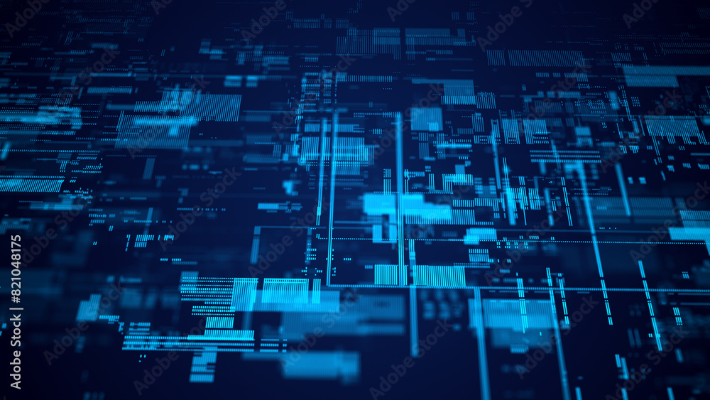 Poster abstract technological background. digital information. the concept of big data. 3d rendering.