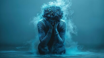 Individuals with bipolar disorder experience emotional turmoil, including depression, stress, and anxiety, highlighting the complexities of mental health conditions..stock photo
