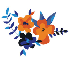 Hand drawn flowers trend print fashion vector illustration