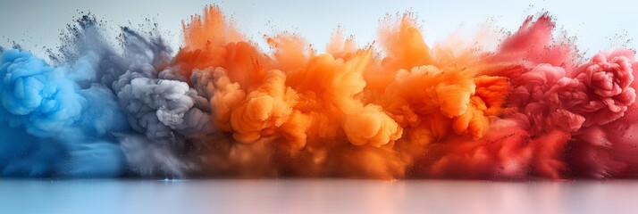 Vibrant Powder Burst on White Background, Perfect for Creative Projects Generative AI