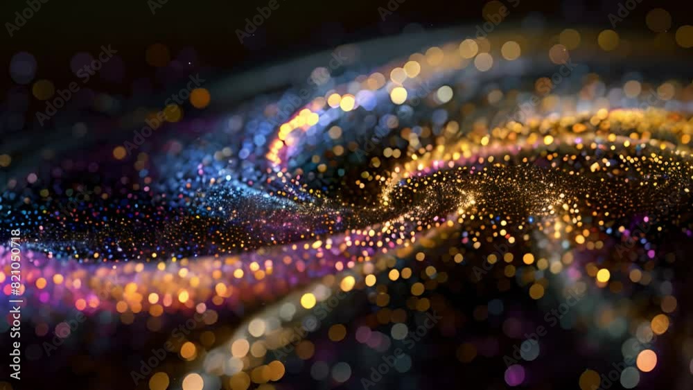 Aufkleber a mesmerizing swirl of multicolored glitter resembling galaxies against a dark background, creating 