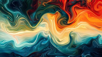 Fototapeta premium abstract multi-colored wave pattern that is shiny and flowing in a modern style 