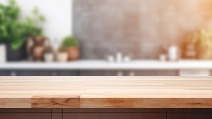 Modern Kitchen Counter in Sunlit Space