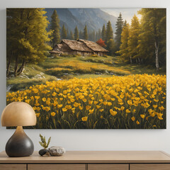 landscape with sunflowers