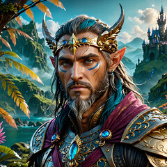 Fototapeta premium portrait of a person with a sword