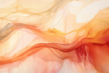 Warm Hues Abstract Fluid Art Canvas