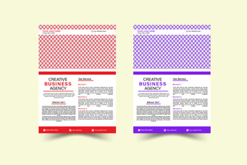 a bundle of 2 templates of a4 flyer, Flyer template layout design. business flyer, brochure, 
magazine or flier mockup in bright colors. perfect for creative professional business. 
vector template

