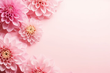Elegant Pink Dahlias on Soft Background for Design