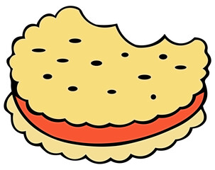 Clip art biscuits has bite mark
