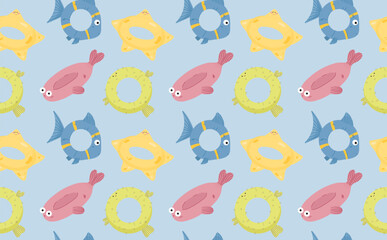 Playful Sea Fish and Floats Pattern