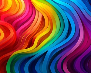 Obraz premium Festive Pride Month design, support and equality, close up, focus on colorful elements, theme of unity, dynamic, Multilayer, backdrop of layered rainbow textures