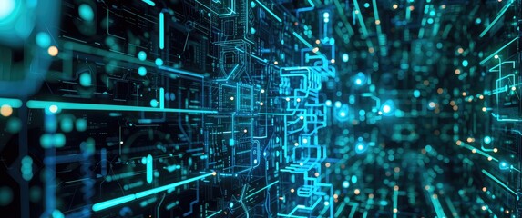Fototapeta premium High-Speed Data Network Circuit Board Technology