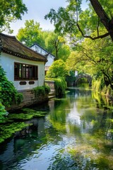Fototapeta na wymiar The landscape of Jiangnan gardens in China.