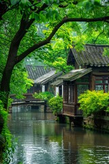 Fototapeta premium The landscape of Jiangnan gardens in China.