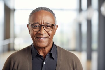 Obraz premium Portrait of a satisfied asian man in his 70s with arms crossed in minimalist or empty room background