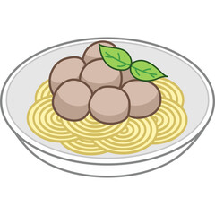 Meatball Illustration Vector