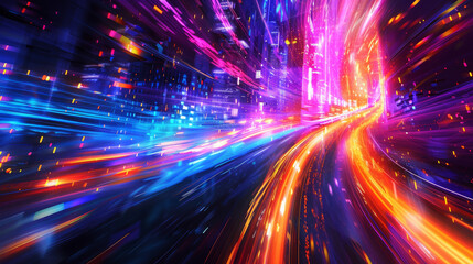 Vibrant Abstract Light Streaks Background