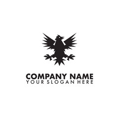 Simple black crow emblem logo