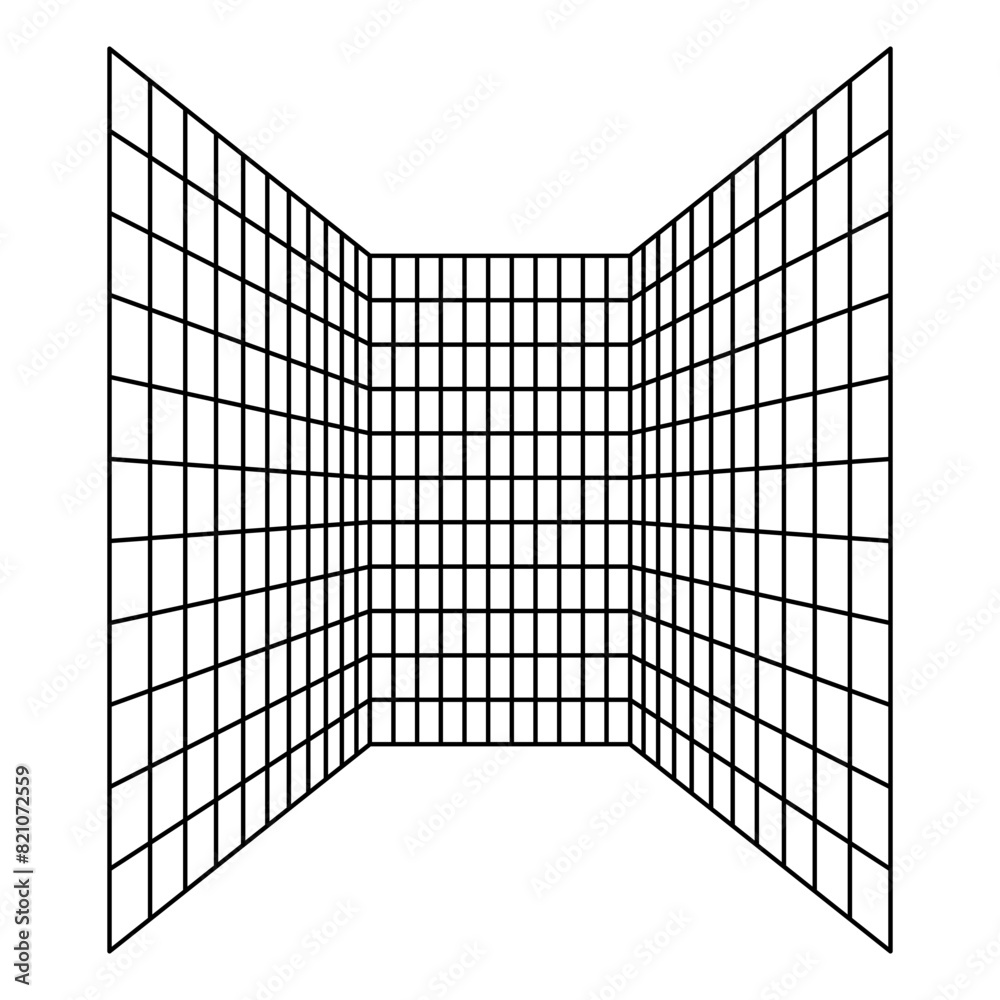 Poster Abstract isolated cyberpunk wireframe model,  retro-futuristic shape in Y2K style. Vector illustration on transparent background. 